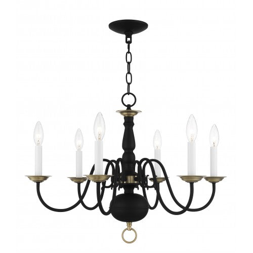 ##Antique Hardware## 6 Light Black Chandelier