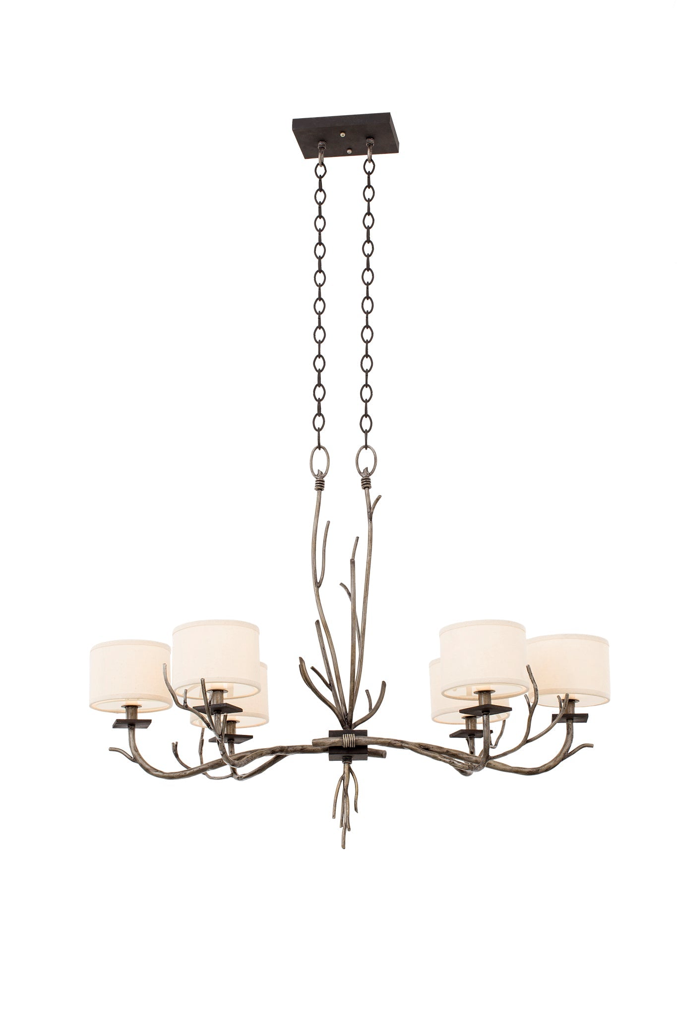 ##Antique Hardware## Denali 6 Light Oval Chandelier