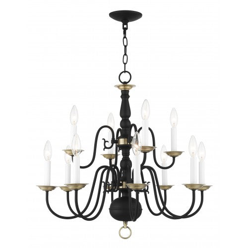 ##Antique Hardware## 12 Light Black Chandelier