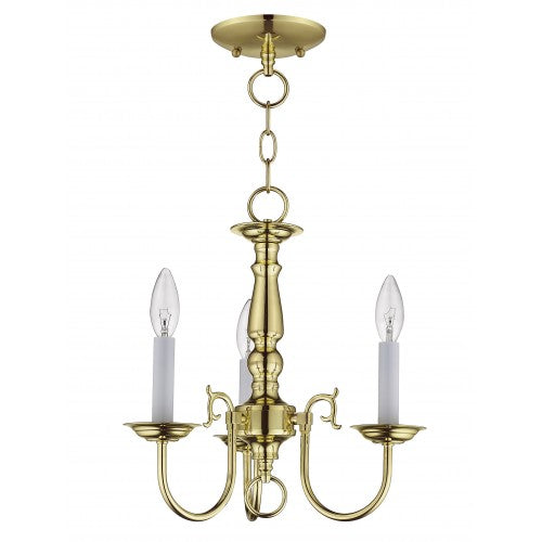 ##Antique Hardware## 3 Light Polished Brass Chandelier