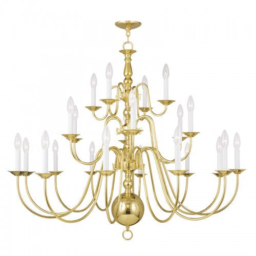 ##Antique Hardware## 22 Light Polished Brass Chandelier