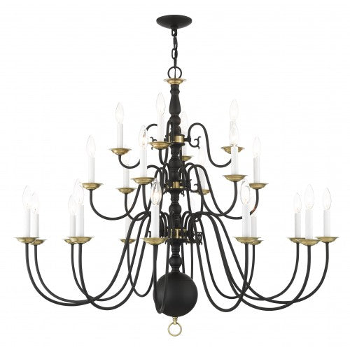 ##Antique Hardware## 22 Light Black Chandelier