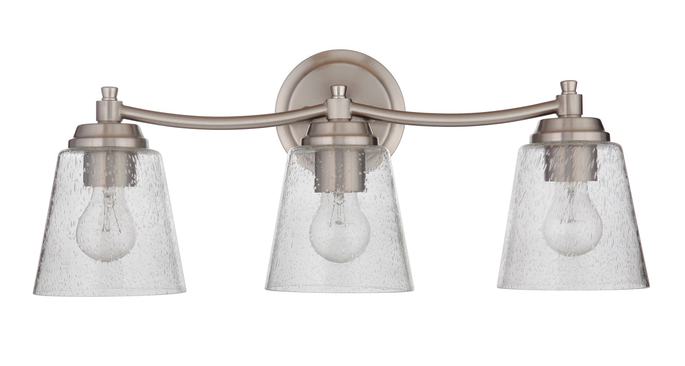 ##Antique Hardware## Tyler 3 Light Vanity in Brushed Polished Nickel