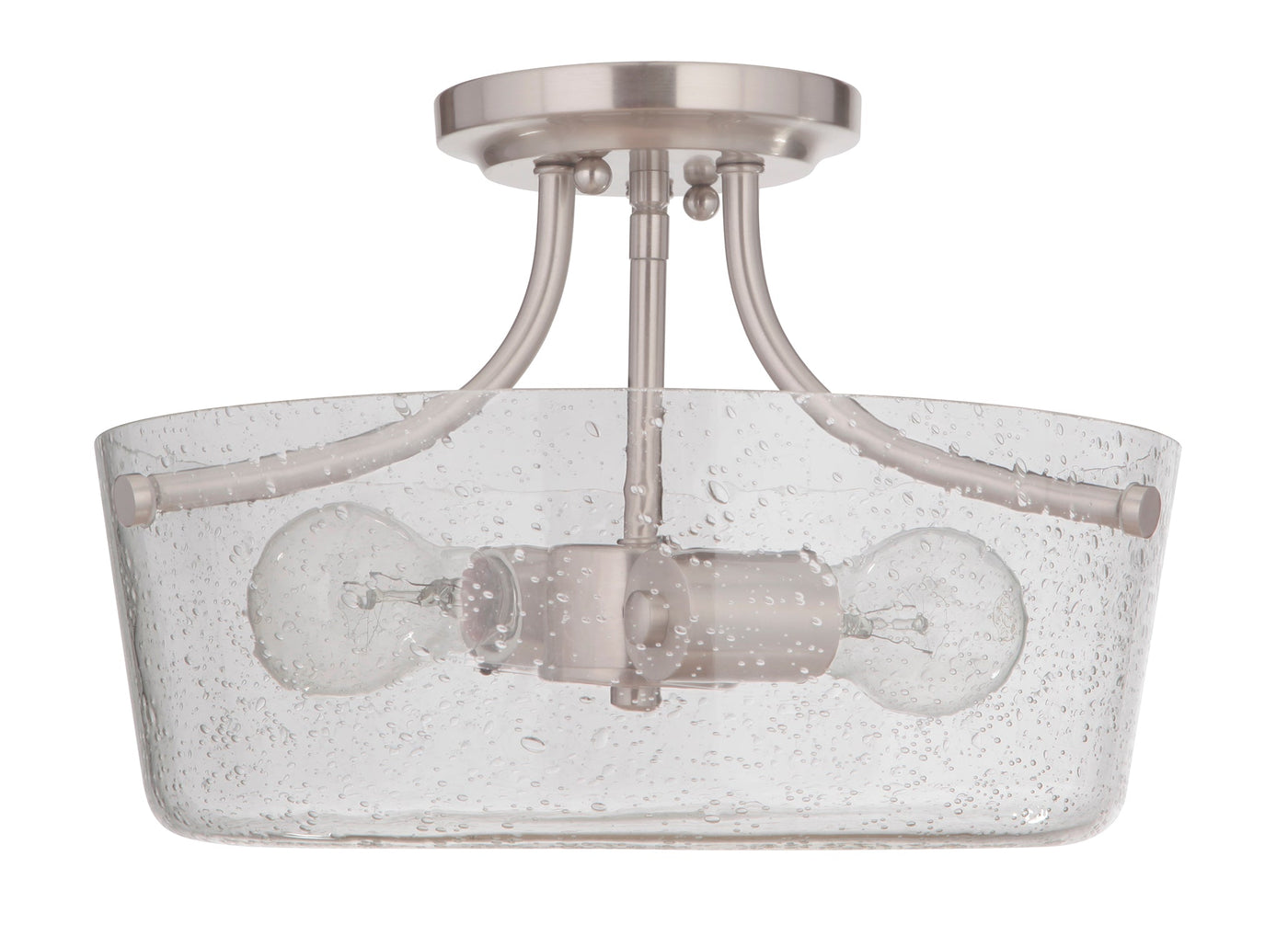 ##Antique Hardware## Tyler 2 Light Semi Flush in Brushed Polished Nickel