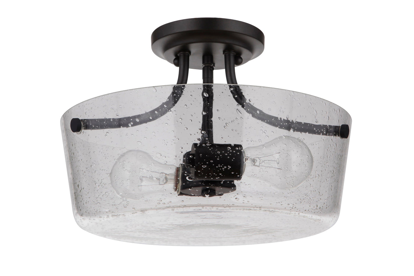 ##Antique Hardware## Tyler 2 Light Semi Flush in Flat Black