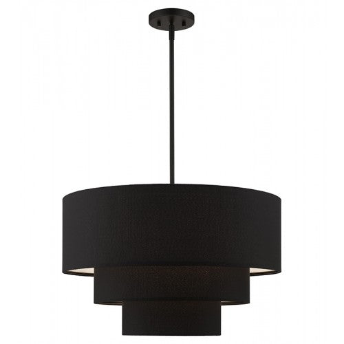 ##Antique Hardware## 4 Light Black Pendant Chandelier