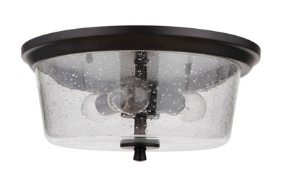 ##Antique Hardware## Tyler 3 Light Flushmount in Flat Black