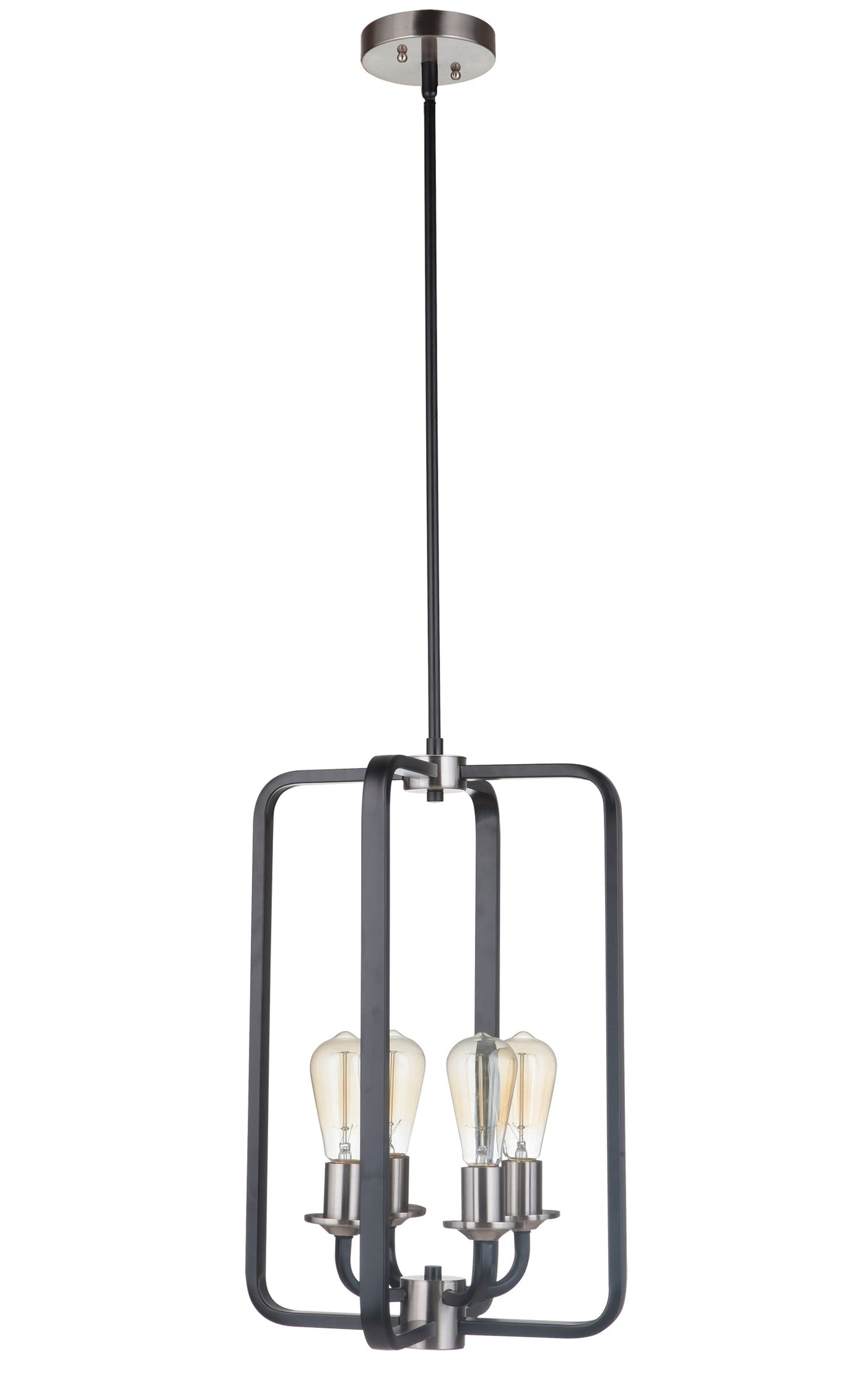 ##Antique Hardware## Randolph 4 Light Foyer in Flat Black/Brushed Polished Nickel