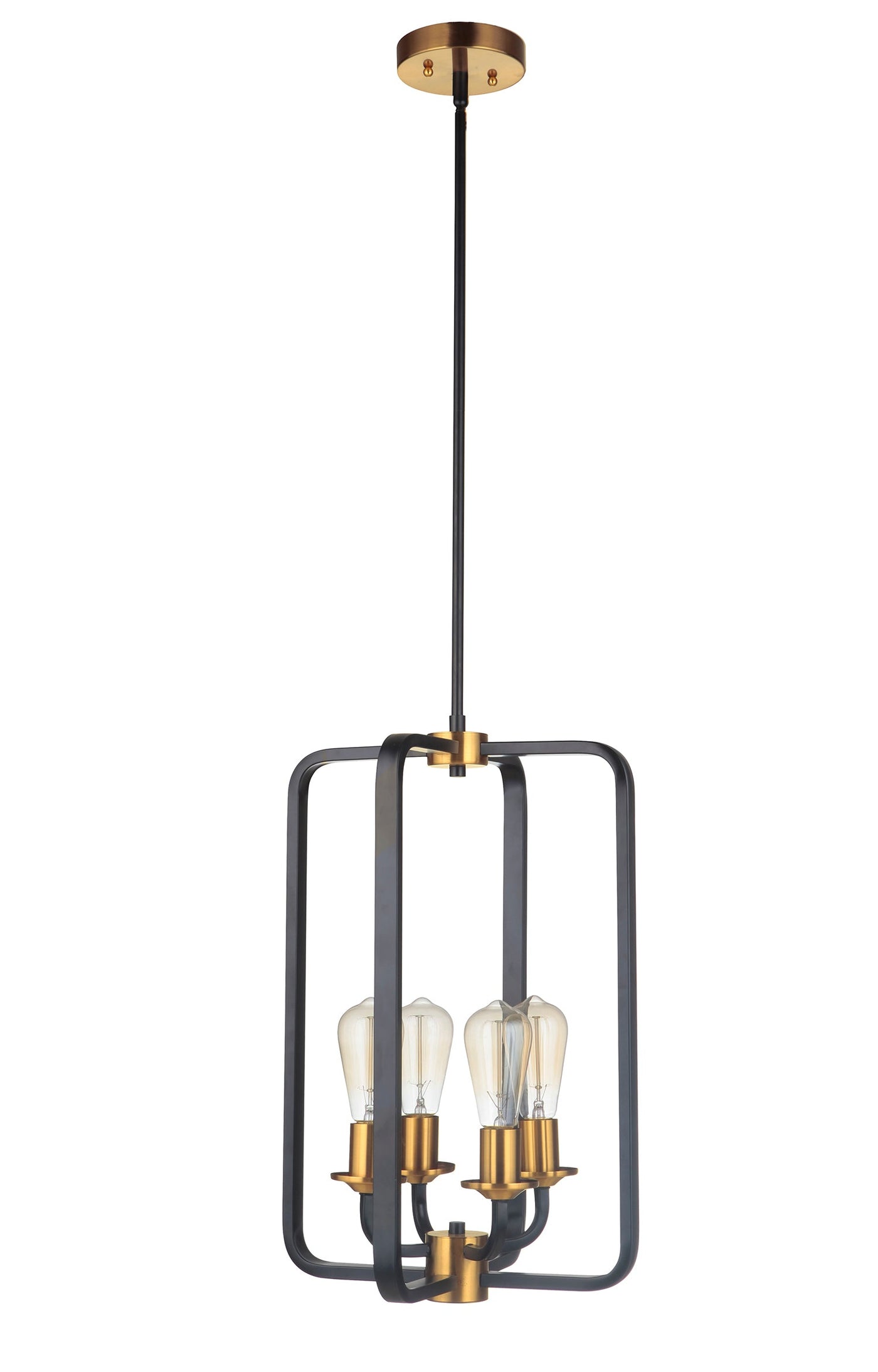 ##Antique Hardware## Randolph 4 Light Foyer in Flat Black/Satin Brass