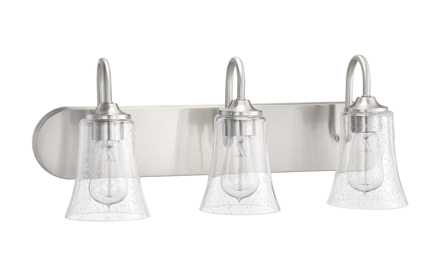 ##Antique Hardware## Gwyneth 3 Light Vanity in Brushed Polished Nickel