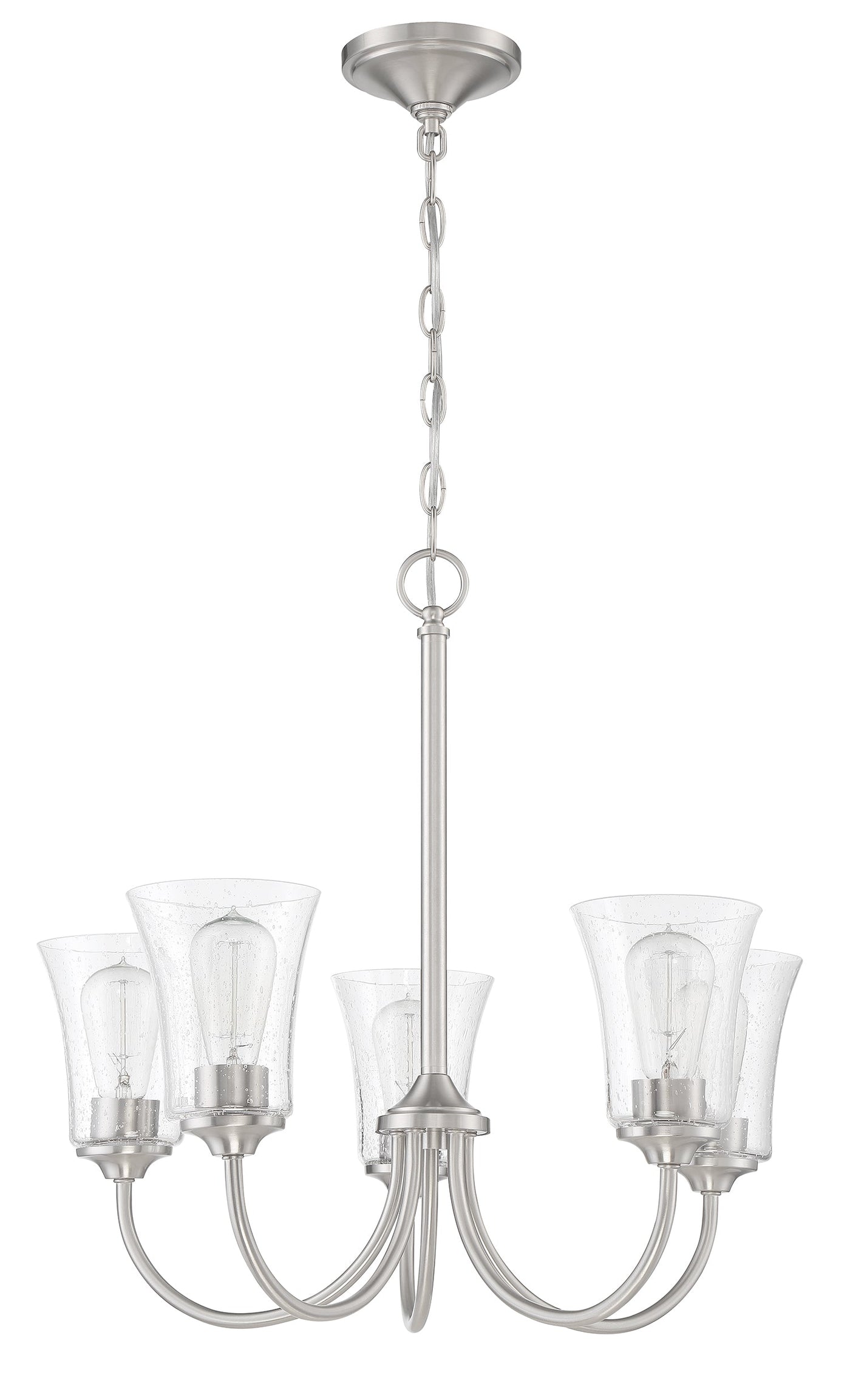 ##Antique Hardware## Gwyneth 5 Light Chandelier in Brushed Polished Nickel