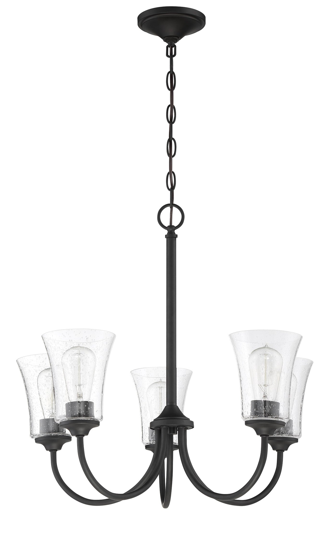 ##Antique Hardware## Gwyneth 5 Light Chandelier in Flat Black