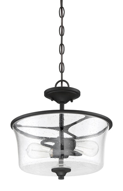 ##Antique Hardware## Gwyneth 2 Light Convertible Semi Flush in Flat Black