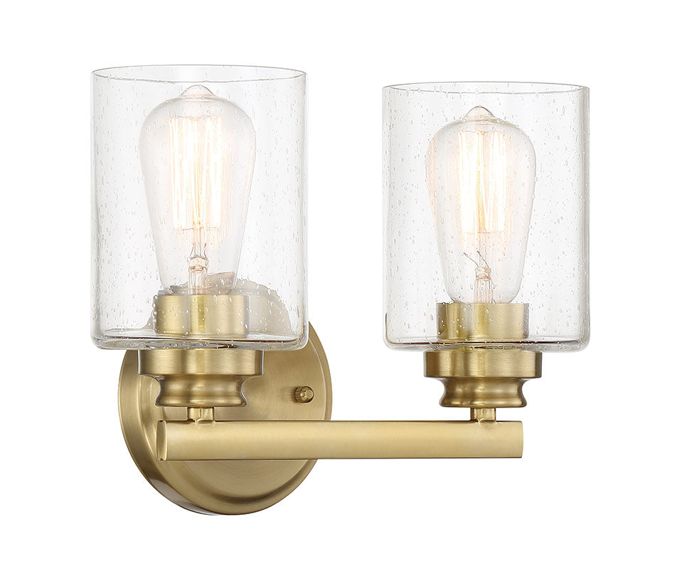 ##Antique Hardware## Bolden 2 Light Vanity in Satin Brass