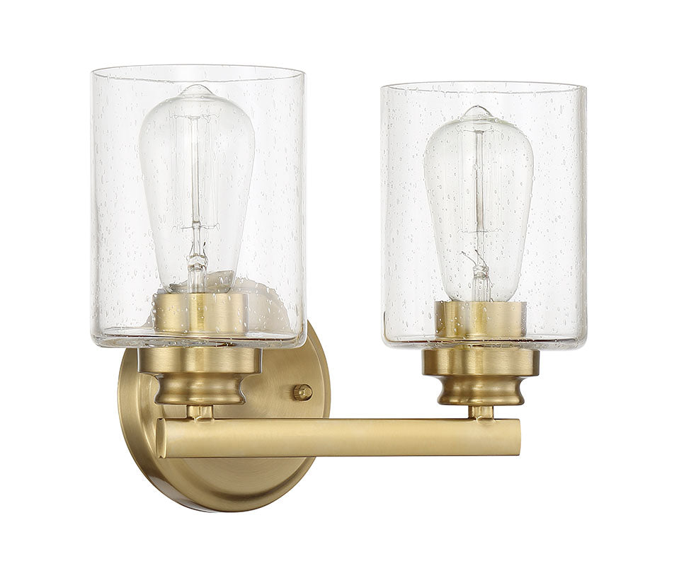 ##Antique Hardware## Bolden 2 Light Vanity in Satin Brass