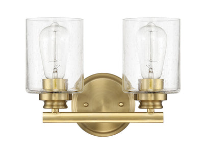 ##Antique Hardware## Bolden 2 Light Vanity in Satin Brass