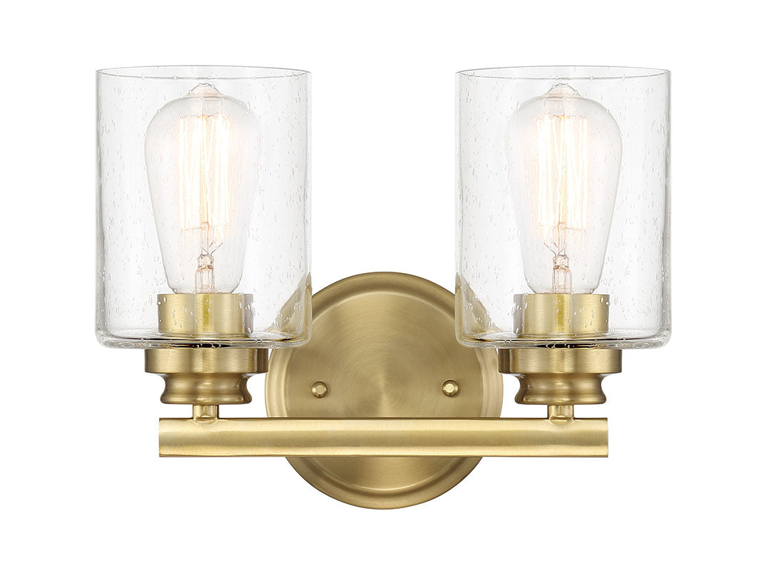 ##Antique Hardware## Bolden 2 Light Vanity in Satin Brass