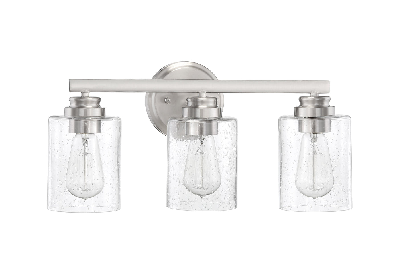 ##Antique Hardware## Bolden 3 Light Vanity in Brushed Polished Nickel