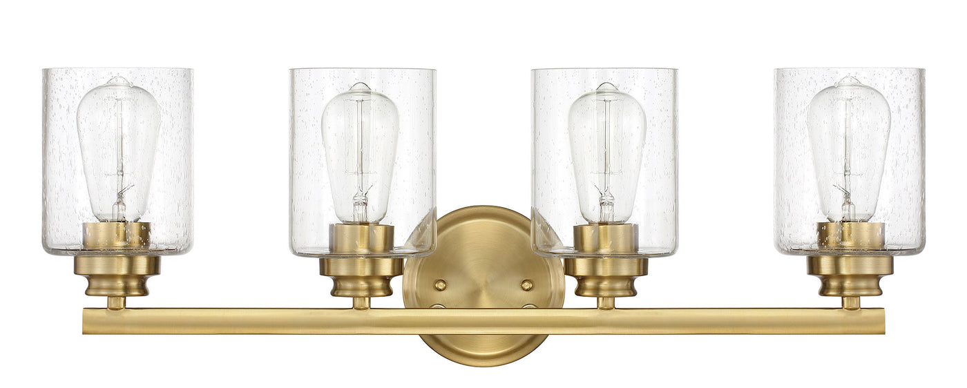 ##Antique Hardware## Bolden 4 Light Vanity in Satin Brass