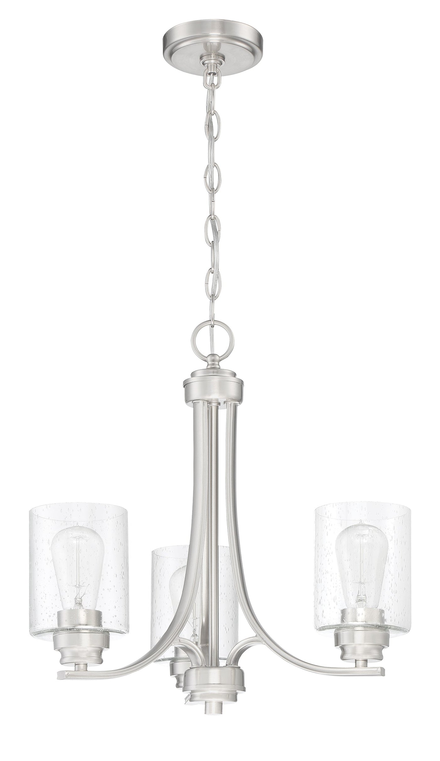 ##Antique Hardware## Bolden 3 Light Chandelier in Brushed Polished Nickel