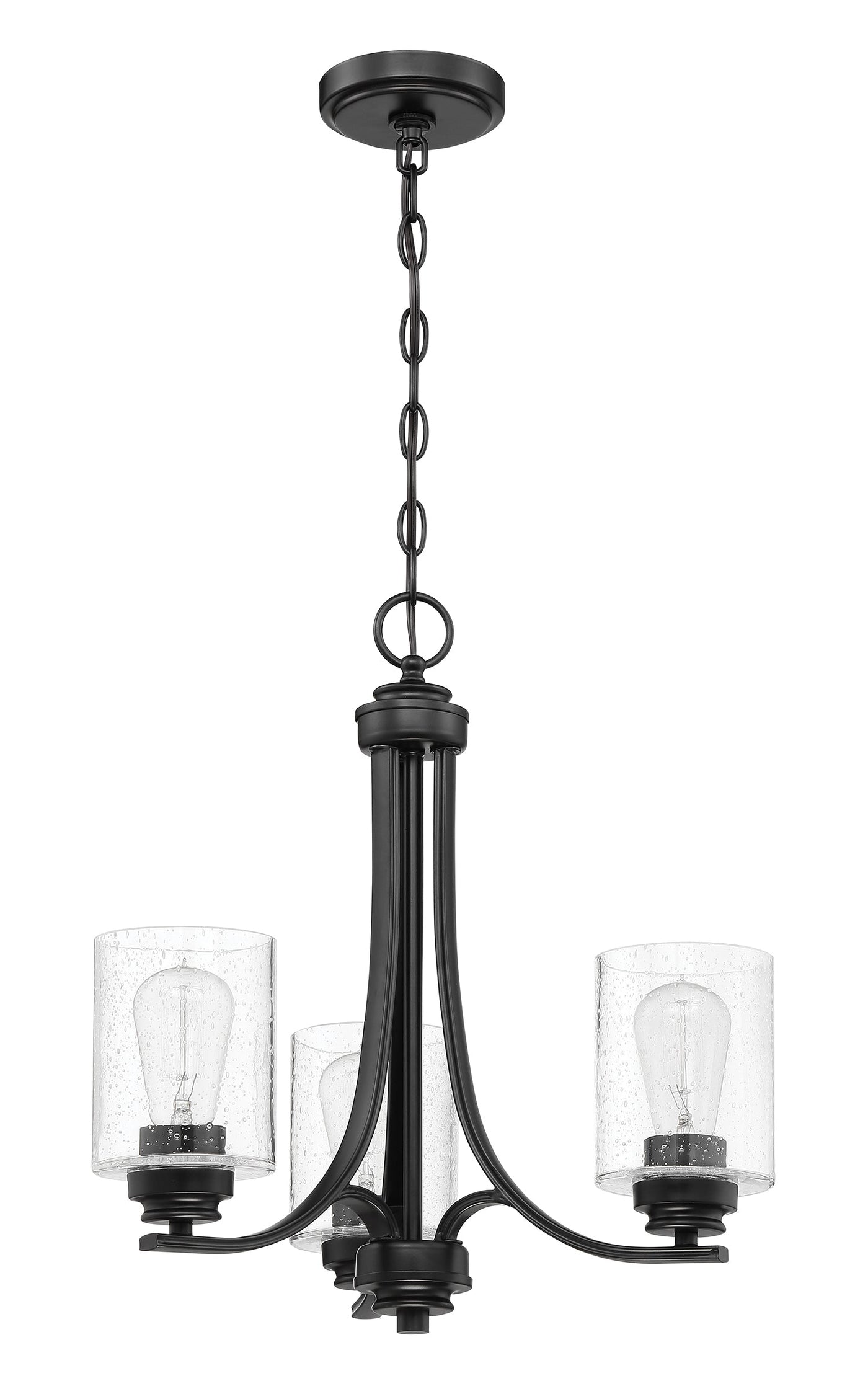 ##Antique Hardware## Bolden 3 Light Chandelier in Flat Black