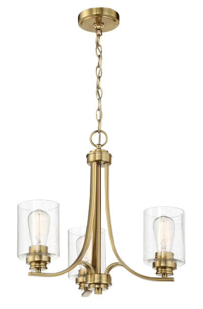 ##Antique Hardware## Bolden 3 Light Chandelier in Satin Brass