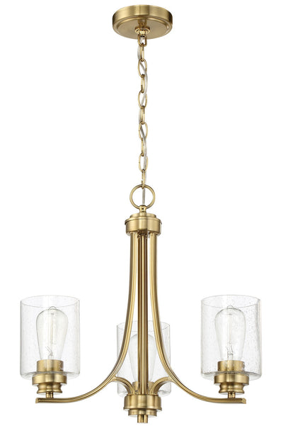 ##Antique Hardware## Bolden 3 Light Chandelier in Satin Brass