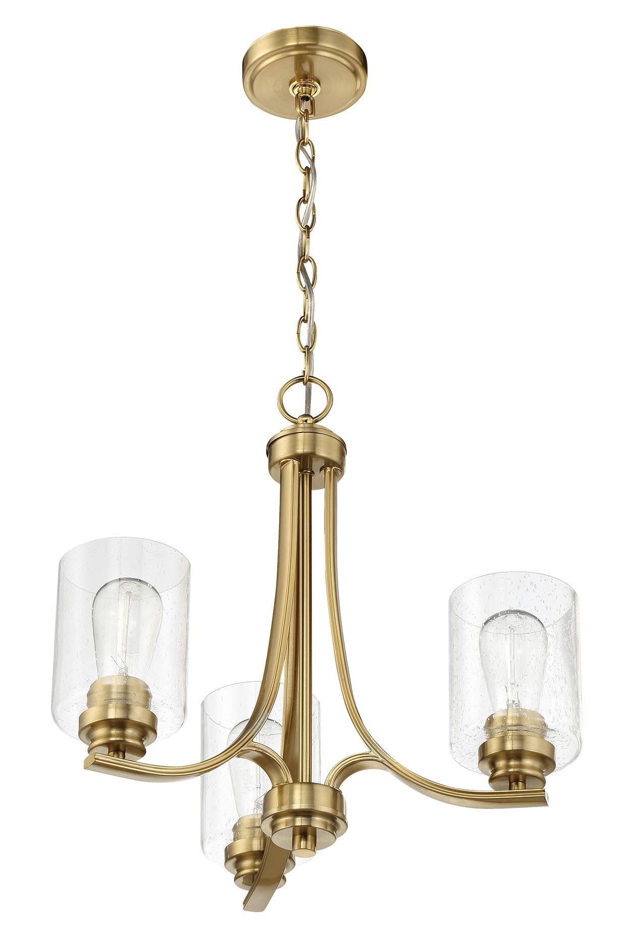 ##Antique Hardware## Bolden 3 Light Chandelier in Satin Brass