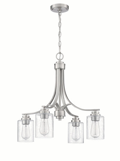 ##Antique Hardware## Bolden 4 Light Chandelier in Brushed Polished Nickel