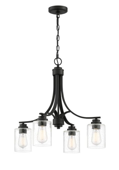 ##Antique Hardware## Bolden 4 Light Chandelier in Flat Black