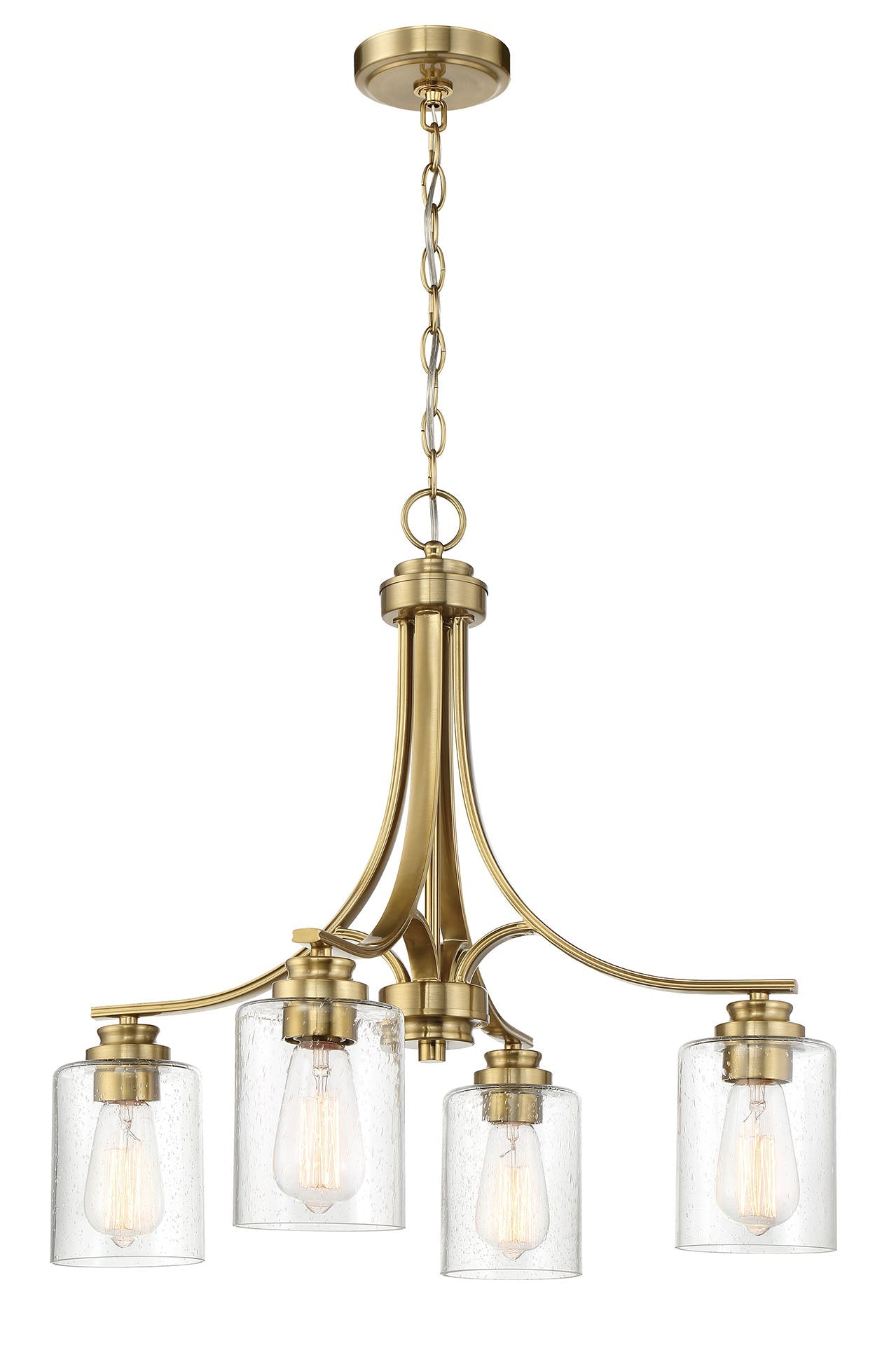 ##Antique Hardware## Bolden 4 Light Chandelier in Satin Brass