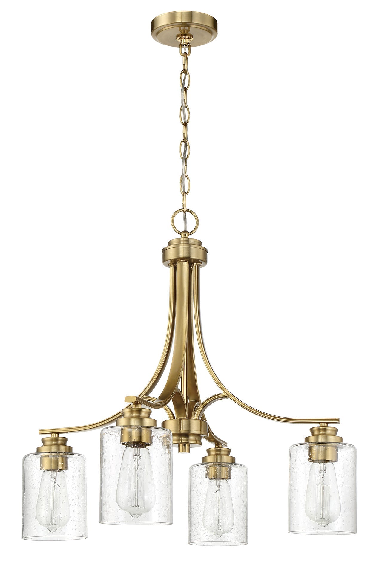 ##Antique Hardware## Bolden 4 Light Chandelier in Satin Brass