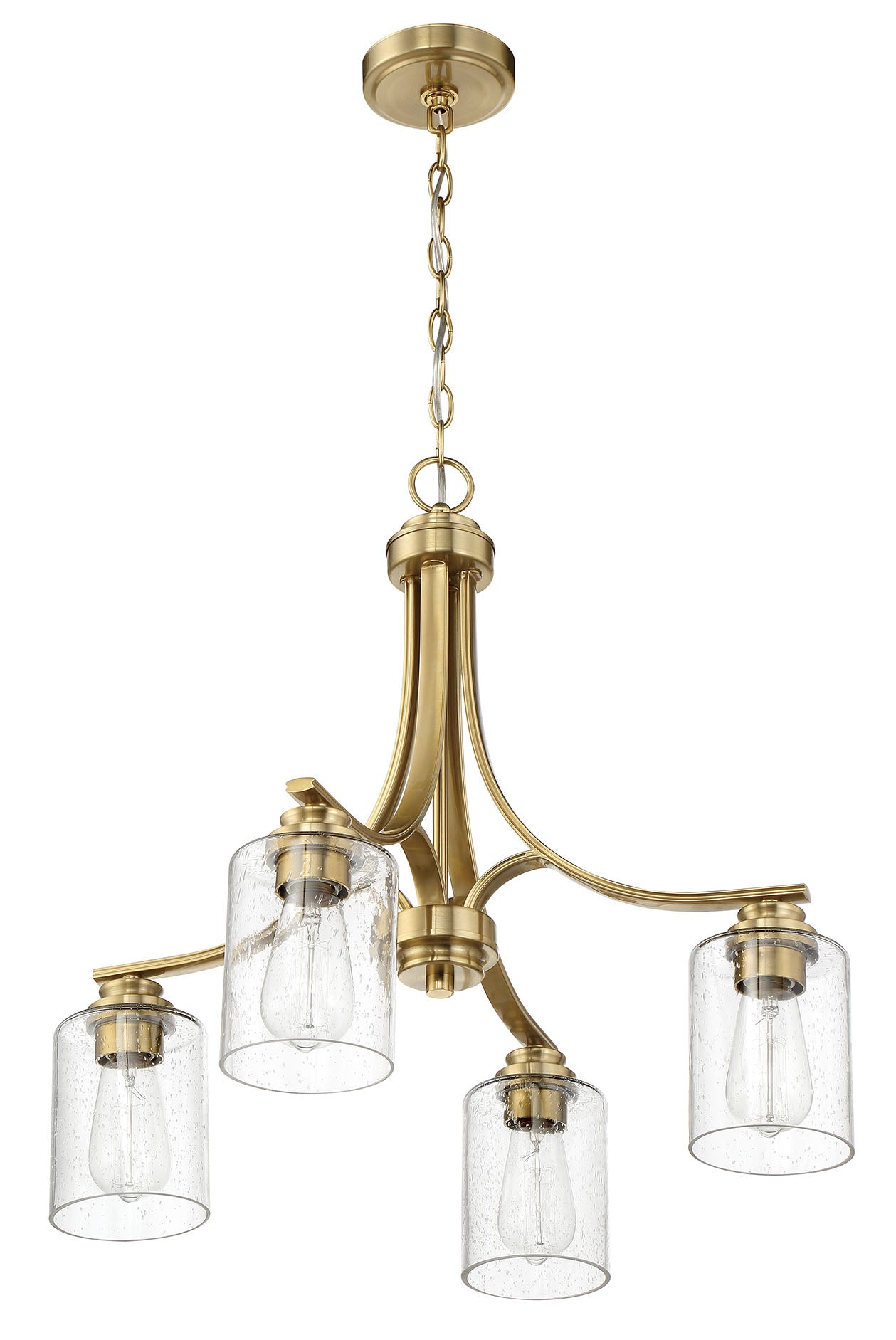 ##Antique Hardware## Bolden 4 Light Chandelier in Satin Brass