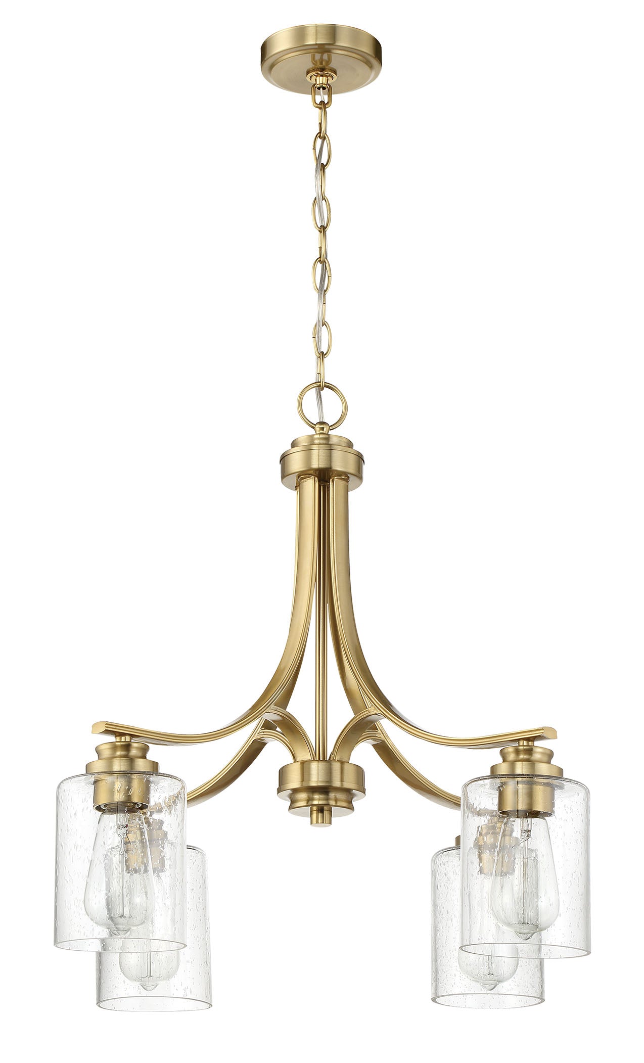 ##Antique Hardware## Bolden 4 Light Chandelier in Satin Brass