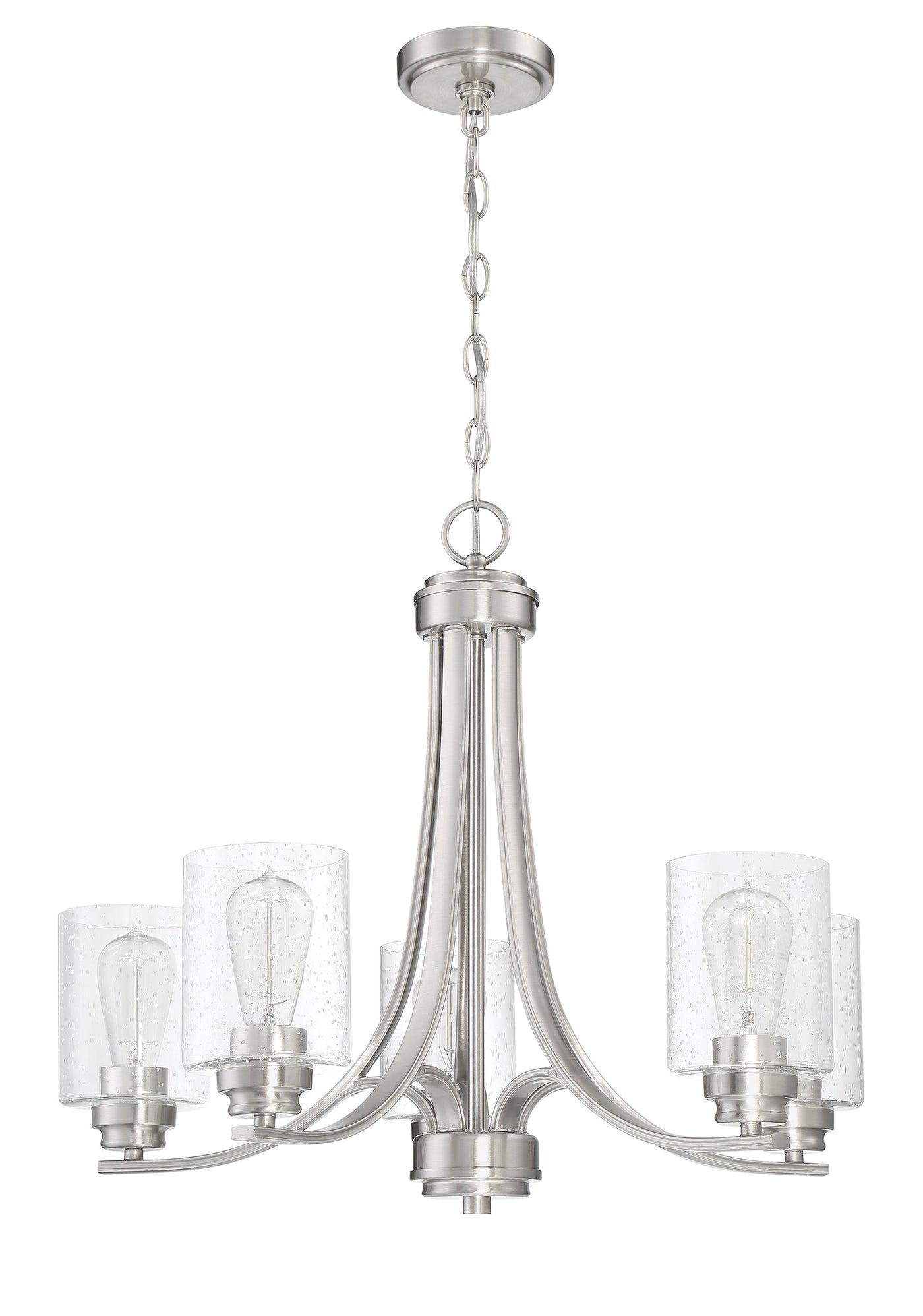 ##Antique Hardware## Bolden 5 Light Chandelier in Brushed Polished Nickel