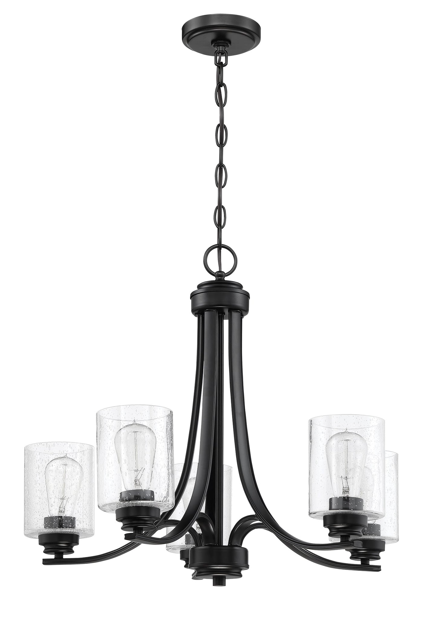 ##Antique Hardware## Bolden 5 Light Chandelier in Flat Black