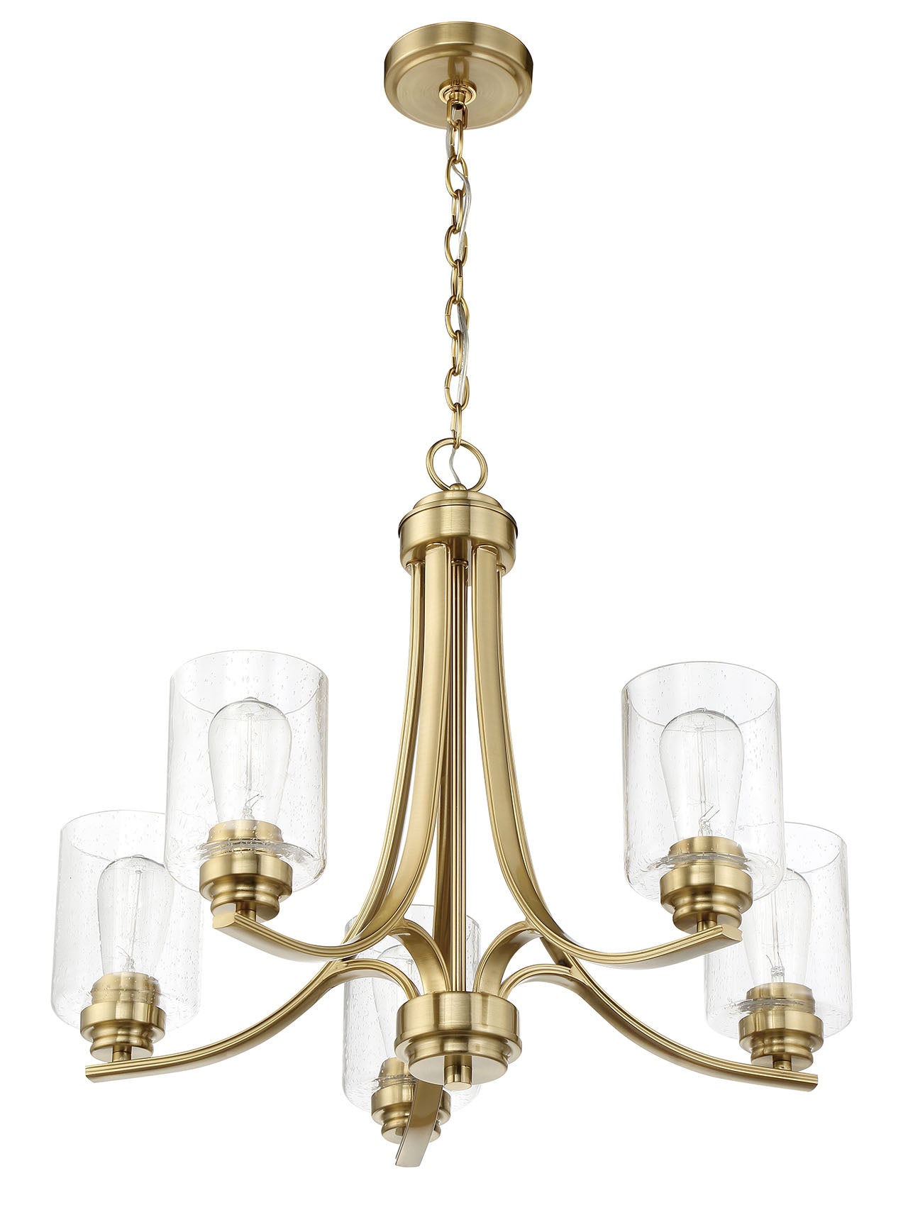 ##Antique Hardware## Bolden 5 Light Chandelier in Satin Brass