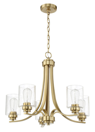 ##Antique Hardware## Bolden 5 Light Chandelier in Satin Brass