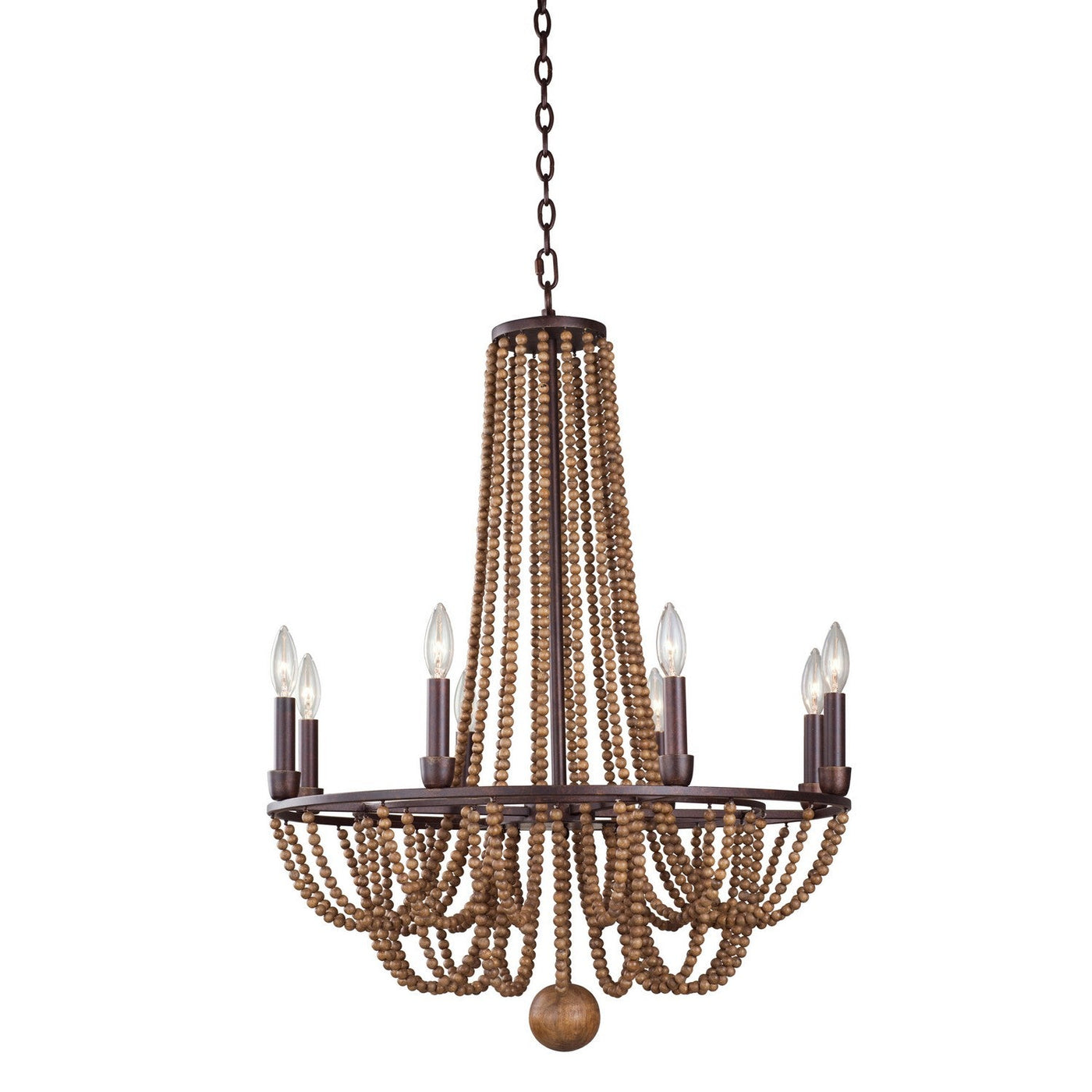 ##Antique Hardware## Beechwood 8 Light Chandelier