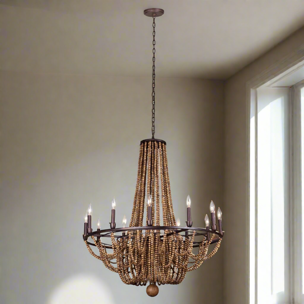 ##Antique Hardware## Beechwood 12 Light Chandelier