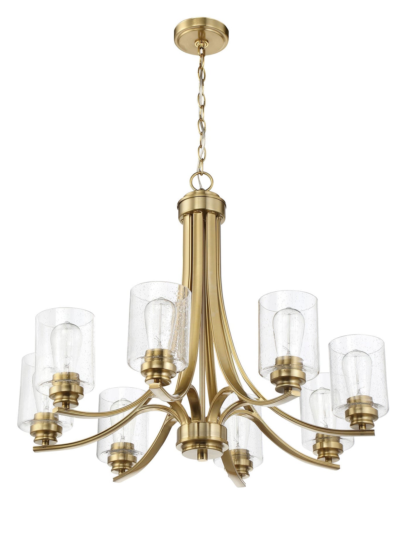 ##Antique Hardware## Bolden 8 Light Chandelier in Satin Brass