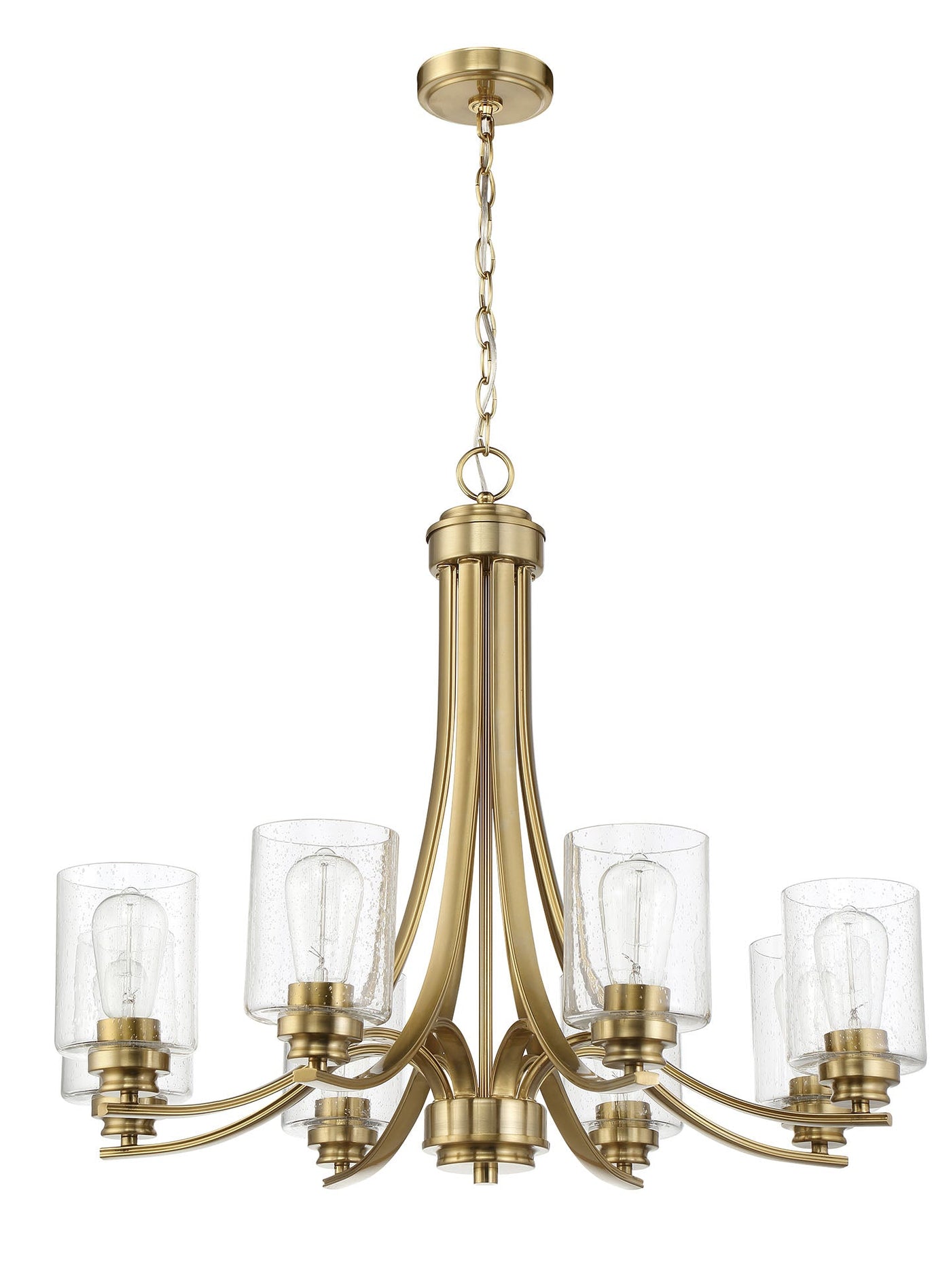 ##Antique Hardware## Bolden 8 Light Chandelier in Satin Brass