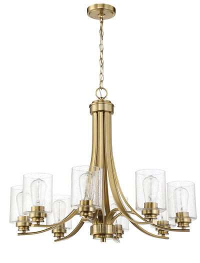 ##Antique Hardware## Bolden 8 Light Chandelier in Satin Brass