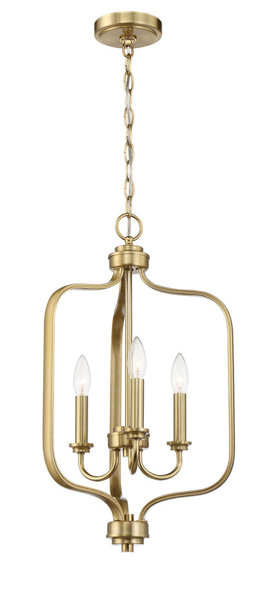 ##Antique Hardware## Bolden 3 Light Foyer in Satin Brass