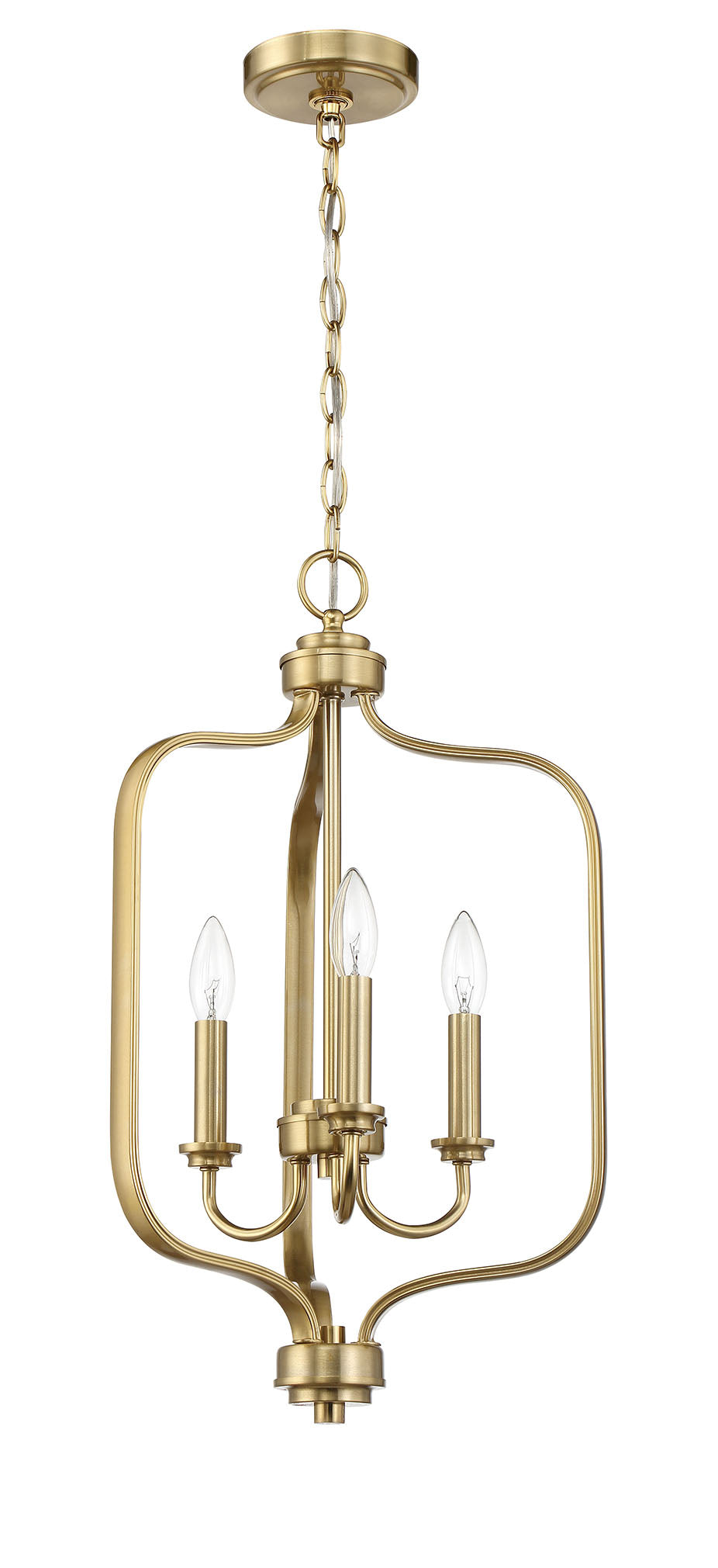 ##Antique Hardware## Bolden 3 Light Foyer in Satin Brass