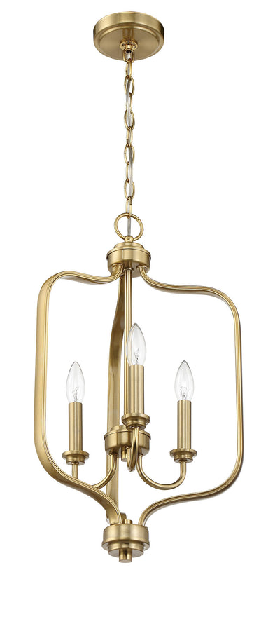 ##Antique Hardware## Bolden 3 Light Foyer in Satin Brass