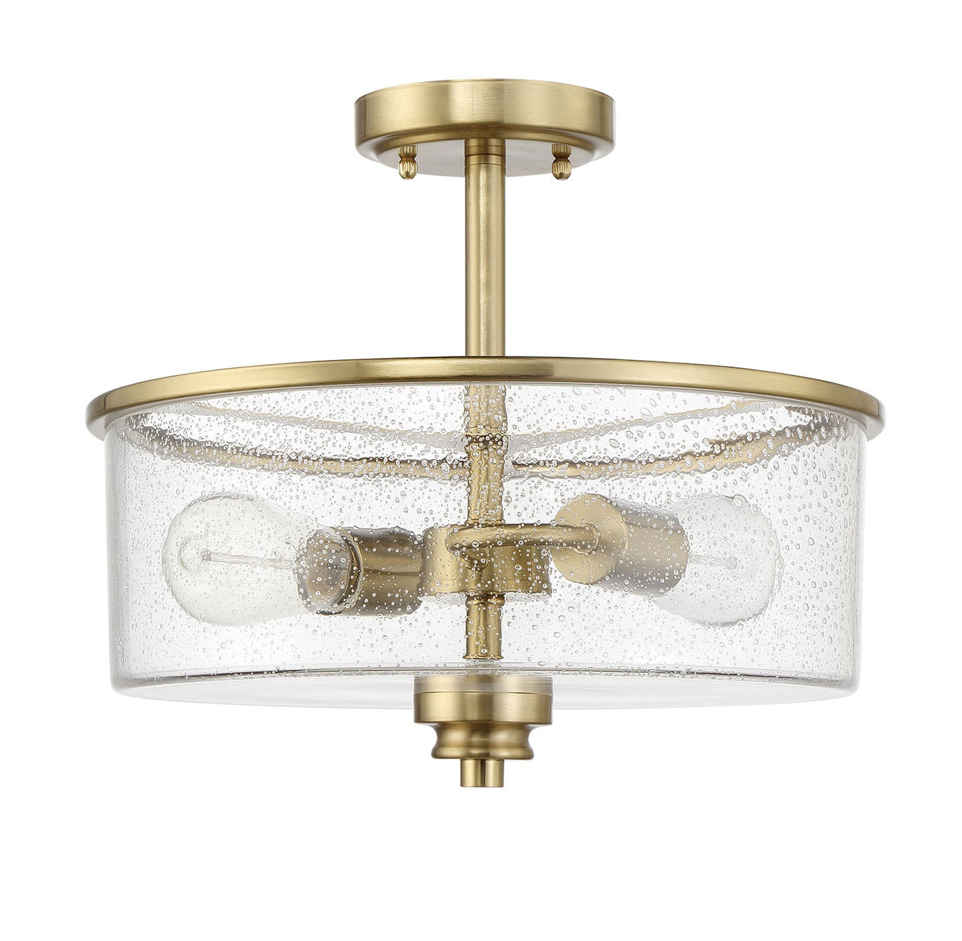 ##Antique Hardware## Bolden 2 Light Convertible Semiflush in Satin Brass