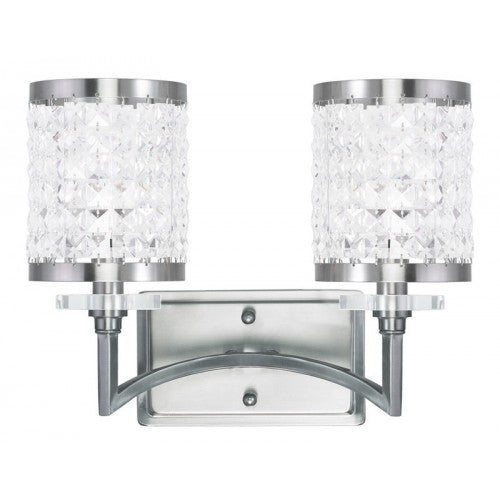 ##Antique Hardware## 2 Light Brushed Nickel Bath Light