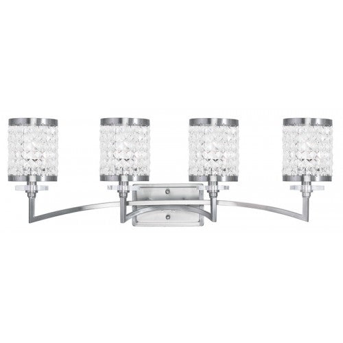 ##Antique Hardware## 4 Light Brushed Nickel Bath Light