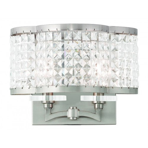 ##Antique Hardware## 2 Light Brushed Nickel Wall Sconce